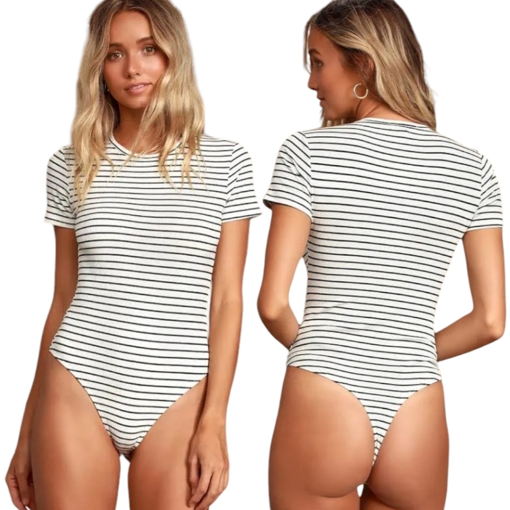 Kinship Striped Ribbed Bodysuit - Picture 7 of 11